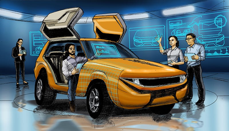 Artists impression of a Autonomous vehicle profile designer