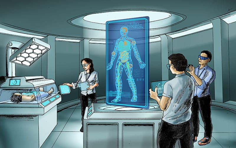 Artists impression of a Nanomedical engineer